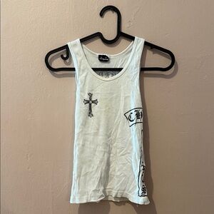 Chrome hearts White Tank Top with Cross Design